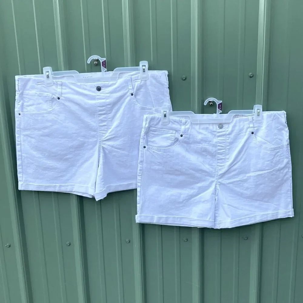 Women’s Denim Rolled Cuff Comfy Shorts 2-Pack Size XXL
